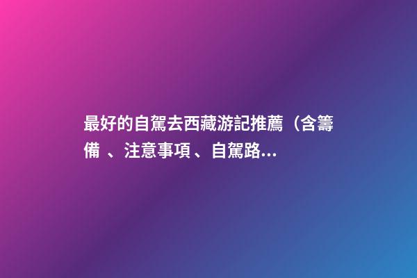 最好的自駕去西藏游記推薦（含籌備、注意事項、自駕路線等）